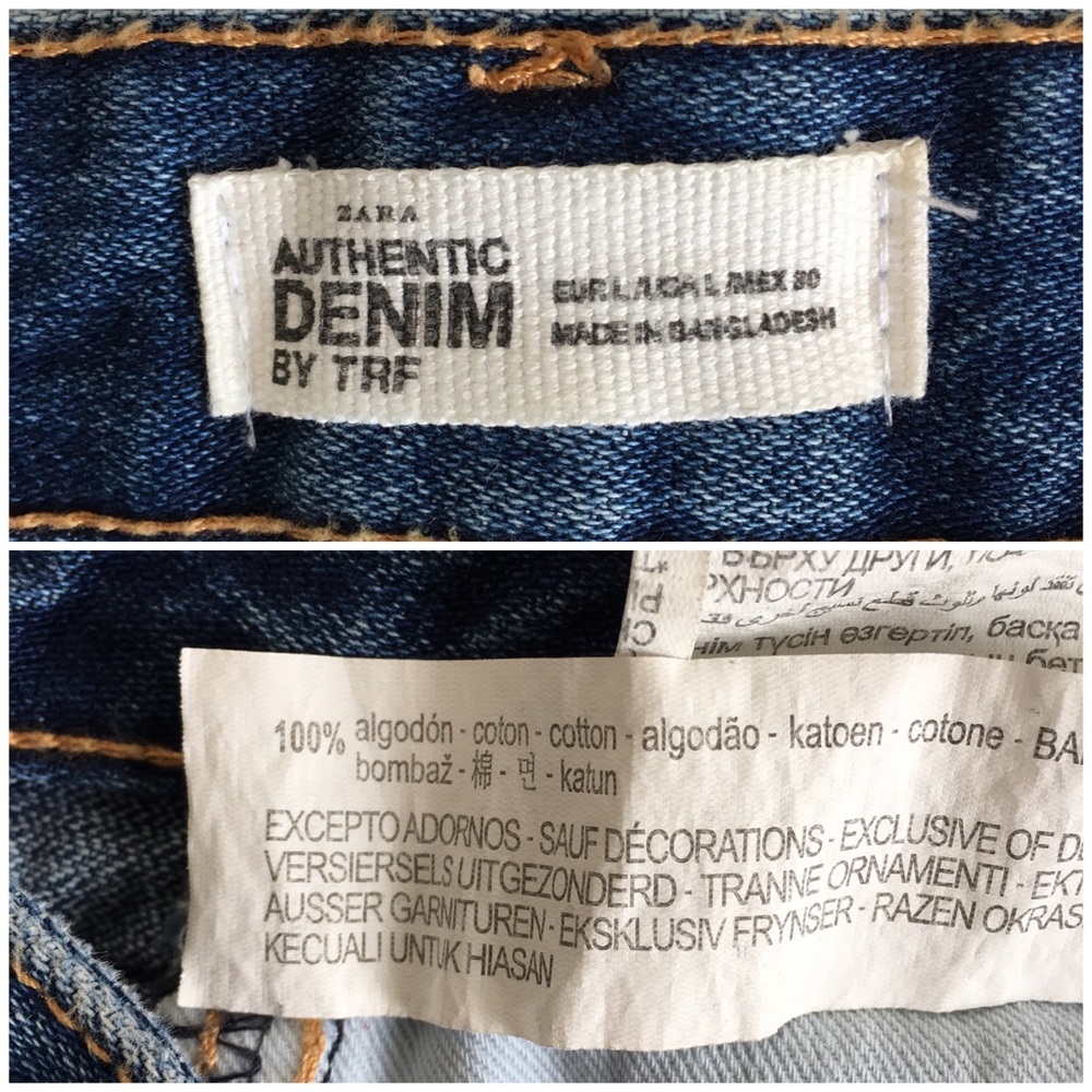 Zara | Distressed Jean Mini Skirt Med Wash Denim - Picture 8 of 8